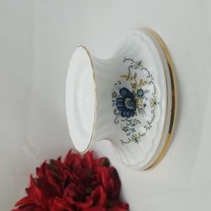 Royal Tara Irish Fine Bone China Blue Corn Flower Pillar Candle Holder